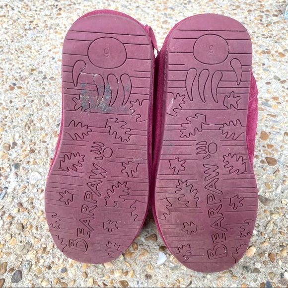 Bearpaw Arya Burgundy Suede Wool Fringe Boots 6 - Picture 8 of 8